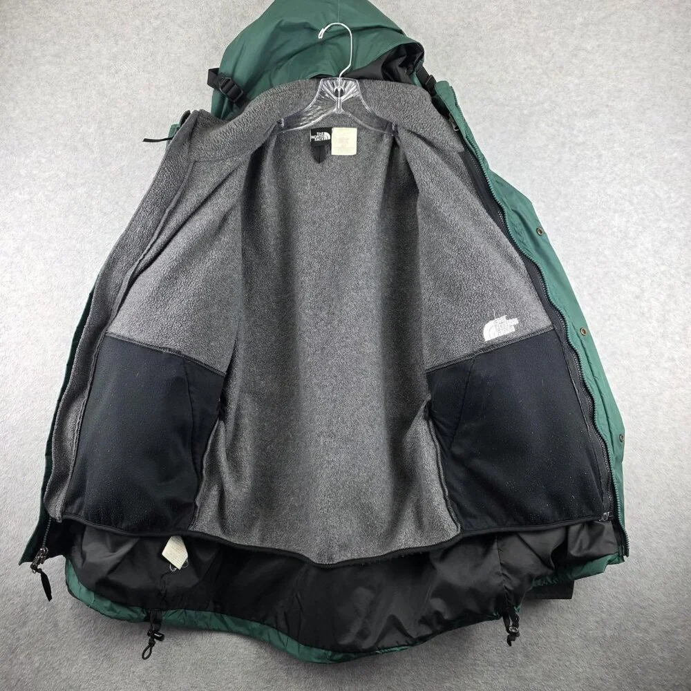 The North Face Parka Jacket Mens M Green Black Gore-Tex Insulated Hooded Lined